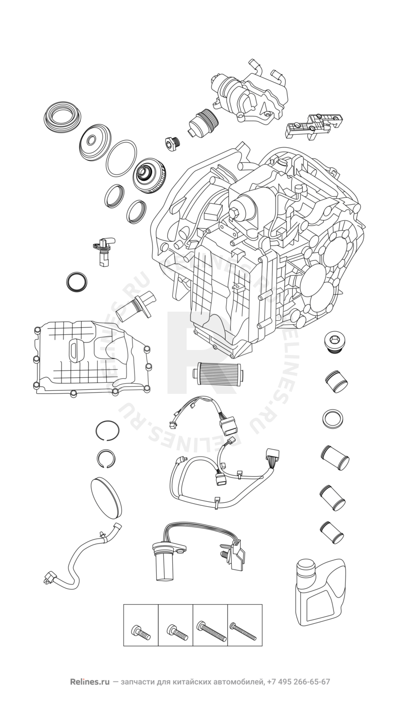 Запчасти Chery Tiggo 8 Pro Max Поколение I (2022)  — Трансмиссия (коробка переключения передач, КПП) — схема