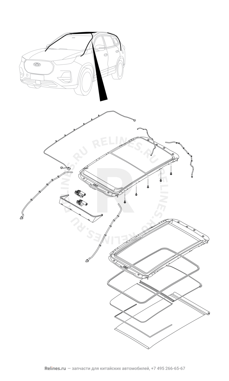 Запчасти Chery Tiggo 8 Pro Max Поколение I (2022)  — Люк (1) — схема