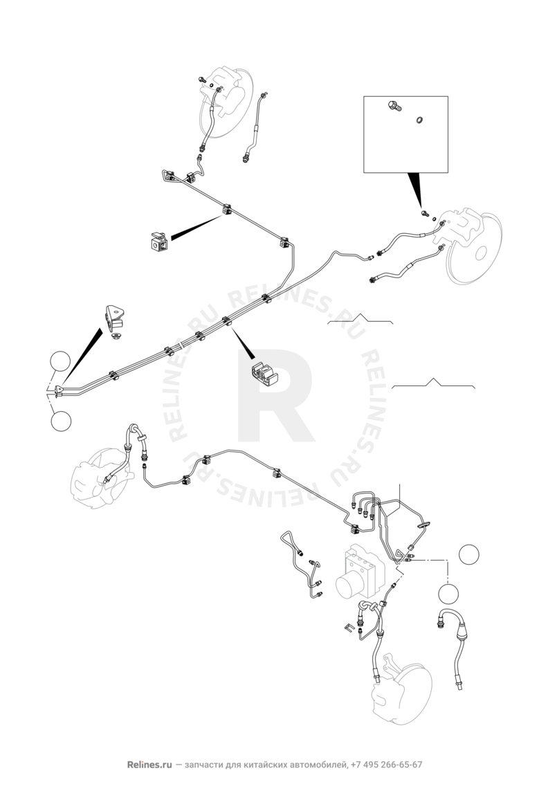 Тормозные трубки и шланги (1) Omoda C5 — схема