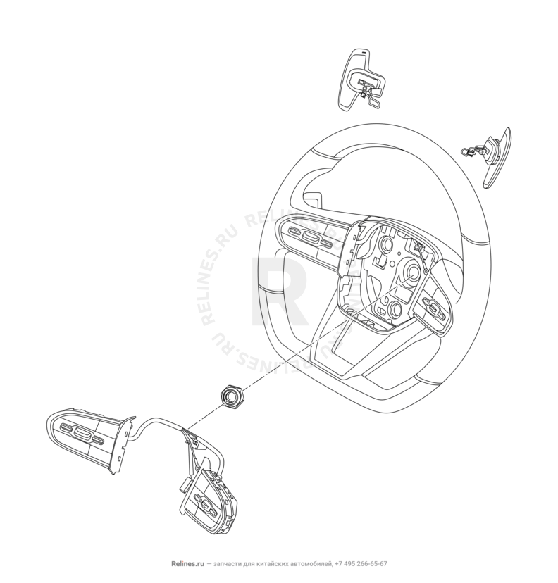 Запчасти Chery Arrizo 8 Поколение I (2022)  — Рулевое колесо (руль) и подушки безопасности — схема