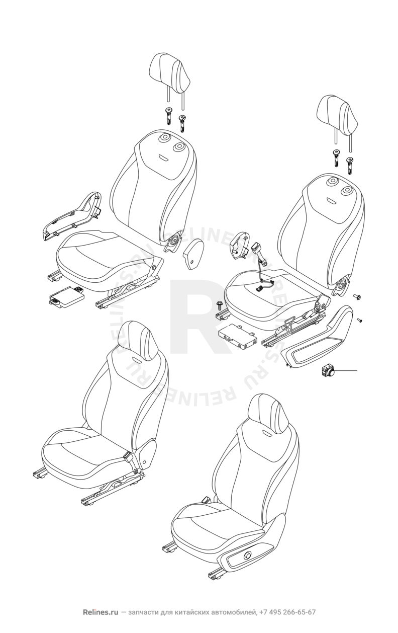 Запчасти Chery Arrizo 8 Поколение I (2022)  — Передние сиденья (2) — схема