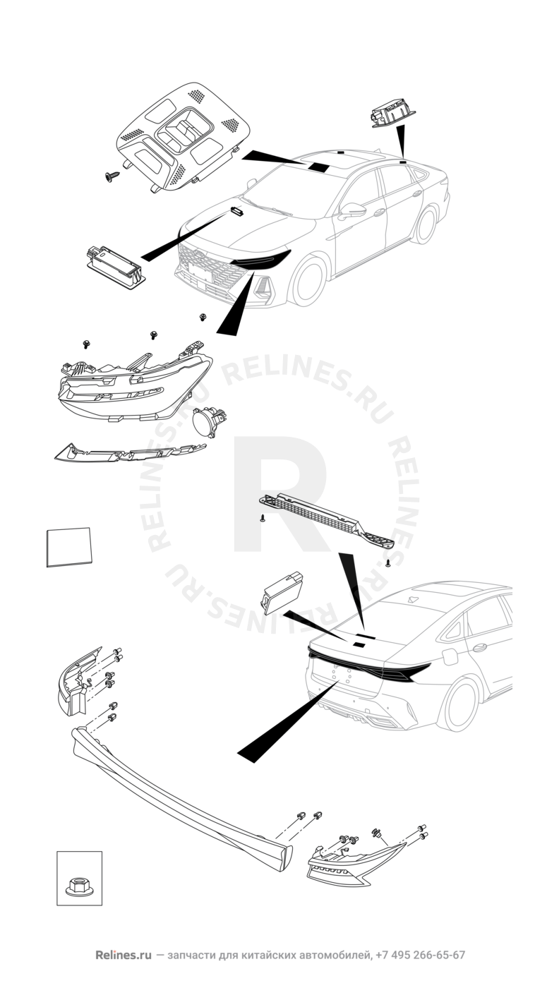 Запчасти Chery Arrizo 8 Поколение I (2022)  — Система освещения автомобиля (2) — схема