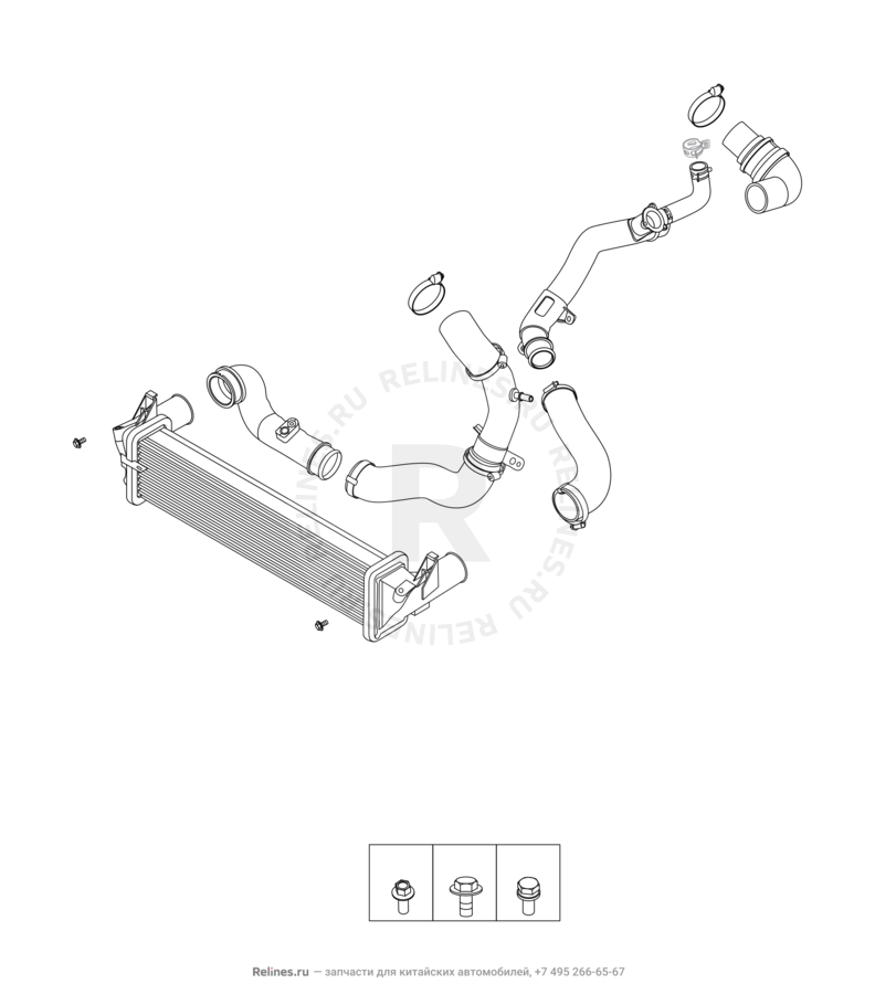 Запчасти Chery Tiggo 8 Поколение I (2018)  — Радиатор воздушный (интеркулер) (1) — схема