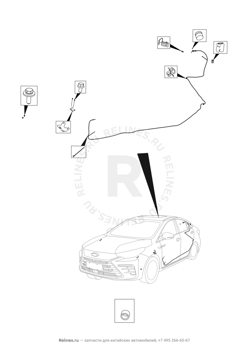 Запчасти Omoda S5 GT Поколение I (2022)  — Аксессуары кузова (1) — схема