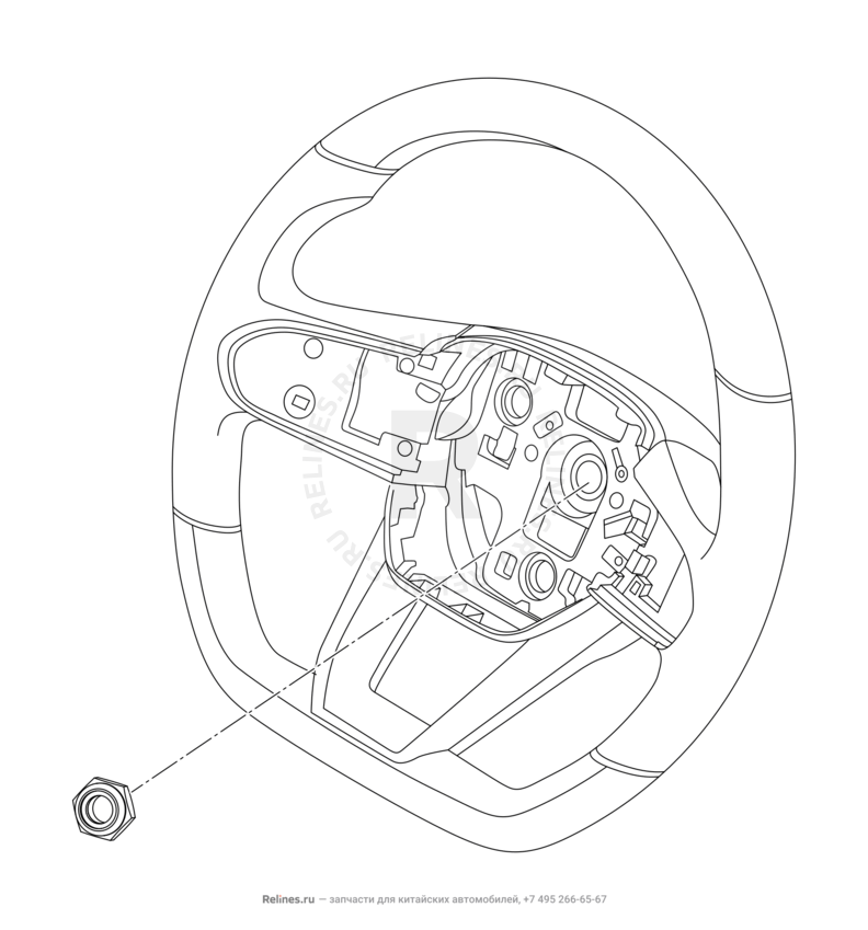 Запчасти Chery Tiggo 8 Поколение I (2018)  — Рулевое колесо (руль) и подушки безопасности (1) — схема