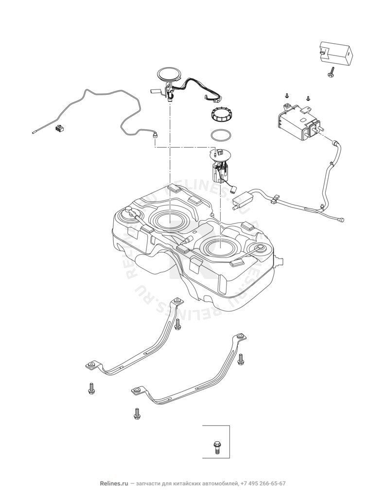 Топливный бак (4) Chery Tiggo 8 — схема