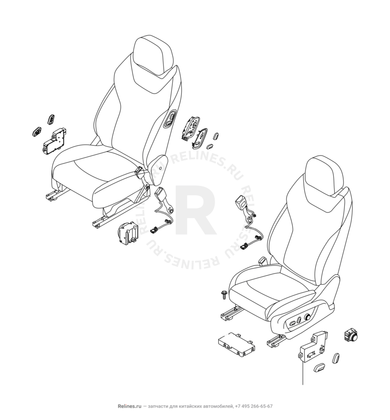 Запчасти Chery Tiggo 8 Поколение I (2018)  — Передние сиденья (2) — схема