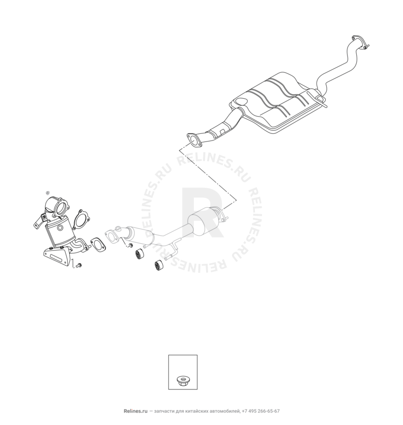 Выпускная система (5) Chery Tiggo 8 — схема