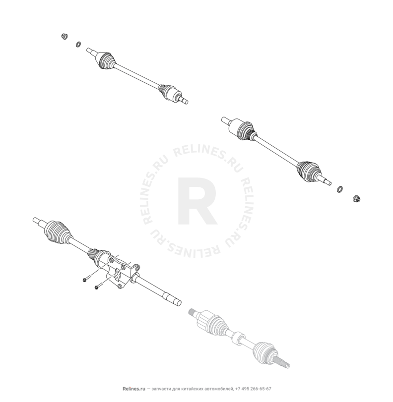 Запчасти Chery Tiggo 8 Поколение I (2018)  — Приводной вал (привод колеса) (6) — схема
