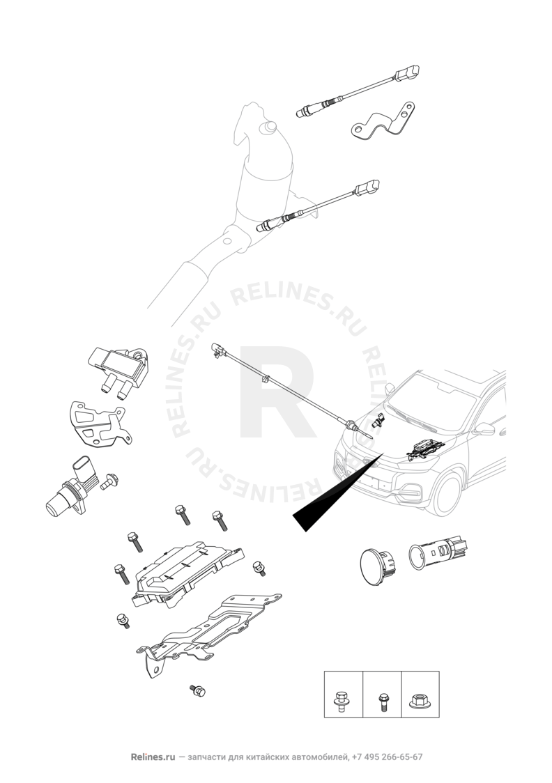 Запчасти Chery Tiggo 8 Поколение I (2018)  — Блок управления двигателем и датчики (5) — схема