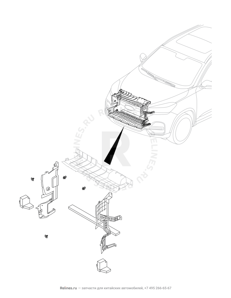 Дефлекторы и уплотнители (5) Chery Tiggo 8 — схема