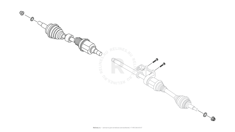 Запчасти Chery Tiggo 7 Pro Max Поколение I (2022)  — Приводной вал (привод колеса) (3) — схема