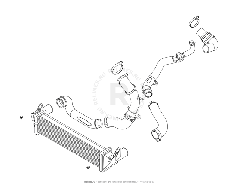 Запчасти Chery Tiggo 7 Pro Max Поколение I (2022)  — Радиатор воздушный (интеркулер) — схема