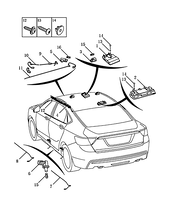 Плафоны внутренного (интерьерного) освещения (CONFORTABLE/FLAGSHIP VERSION、SUNROOF) Geely Emgrand GT — схема