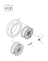 Запчасти Geely Atlas Pro Поколение I (2019)  — Колесные диски стальные (штампованные), алюминиевые (литые) и шины — схема