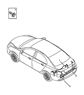 Проводка задней части кузова (датчика парковки, фар) Geely Emgrand 7 — схема