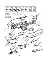 Запчасти Geely Emgrand GT Поколение I (2015)  — Передняя панель (торпедо) (STANDARD/CONFORTABLE VERSION) — схема