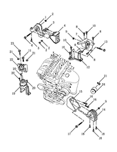 Запчасти Geely Emgrand GT Поколение I (2015)  — Опоры двигателя (JLD-4G24) — схема