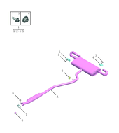 Запчасти Geely Monjaro Поколение I (2021)  — Глушитель — схема