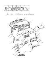 Запчасти Geely GS Поколение I — рестайлинг (2019)  — Передняя панель (торпедо) (FE-7JD) — схема