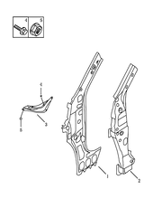 Запчасти Geely Emgrand X7 Поколение I — рестайлинг II (2018)  — Передняя стойка кузова (2) — схема