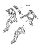 Запчасти Geely Emgrand X7 Поколение I — рестайлинг II (2018)  — Задняя стойка кузова (2) — схема