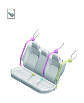 Ремни и замки безопасности задних сидений (MIDDLE EAST) Geely Emgrand 7 — схема
