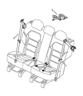 Ремни и замки безопасности задних сидений Geely Atlas — схема