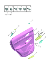 Обшивка и комплектующие задних дверей (SX11-A3) Geely Coolray — схема