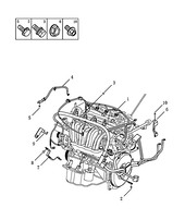 Запчасти Geely GS Поколение I — рестайлинг (2019)  — Проводка двигателя (4G18) — схема