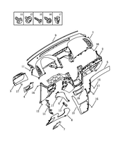 Запчасти Geely Emgrand X7 Поколение I — рестайлинг II (2018)  — Передняя панель (торпедо) (2) — схема
