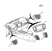 Запчасти Geely Emgrand X7 Поколение I — рестайлинг II (2018)  — Решетка воздуховода (дефлектор) (1) — схема
