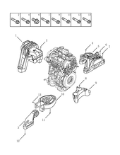 Опоры двигателя Geely Coolray — схема