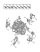 Опоры двигателя (AFRICA/CVT/JLC-4G15-A037/A034) Geely Emgrand 7 — схема