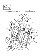 Заднее сиденье (2) Geely Coolray — схема