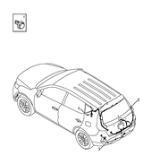 Запчасти Geely Emgrand X7 Поколение I — рестайлинг II (2018)  — Проводка задней части кузова (датчика парковки, фар) (3) — схема