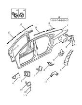 Запчасти Geely Emgrand GT Поколение I (2015)  — Кузовные детали боковых частей — схема