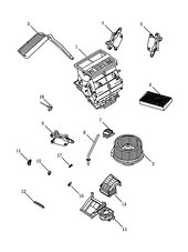 Запчасти Geely GS Поколение I (2017)  — Отопитель салона и салонный фильтр — схема