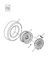 Колесные диски стальные (штампованные), алюминиевые (литые) и шины (GB) Geely Atlas — схема