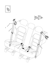 Запчасти Geely Atlas Pro Поколение I (2019)  — Ремни и замки безопасности задних сидений — схема