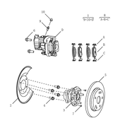 Запчасти Geely GS Поколение I — рестайлинг (2019)  — Задние тормоза и ступица (FE-7JD, 6DCT) — схема