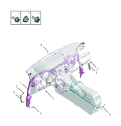 Проводка передней панели (торпедо) и центральной консоли Geely Atlas Pro — схема