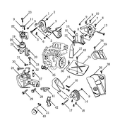 Запчасти Geely Emgrand GT Поколение I (2015)  — Опоры двигателя (JLV-6G35V) — схема