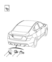 Камера заднего вида и датчики парковки (парктроники) (CONFORTABLE VERSION) Geely Emgrand GT — схема
