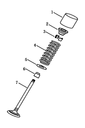 Клапанный механизм ГРМ (JLC-4G15-A023/A032/A034/A037/A038; JLC-4G18-A011/A050/A051/A052) Geely Emgrand 7 — схема