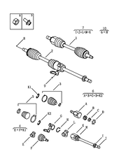 Приводной вал (привод колеса) (JLD-4G20+6MTT250) Geely Atlas — схема