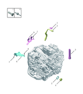 Запчасти Geely Coolray Поколение I — рестайлинг (2022)  — Крепления коробки передач (SX11-A3、7DCT) — схема