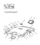 Панель, обшивка и комплектующие крыши (потолка) (W/O SUNROOF) Geely GS — схема