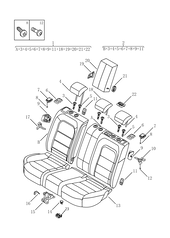 Заднее сиденье (SUPPLIER CODE：731008) (2) Geely Coolray — схема