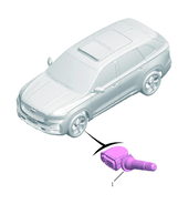 Блок и датчик контроля давления в шинах Geely Monjaro — схема